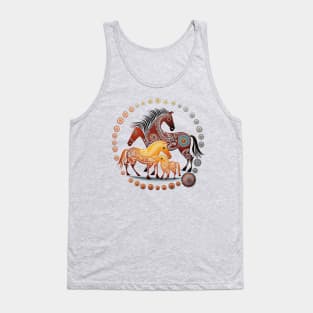 Ethnic Ponies Art Print Tank Top